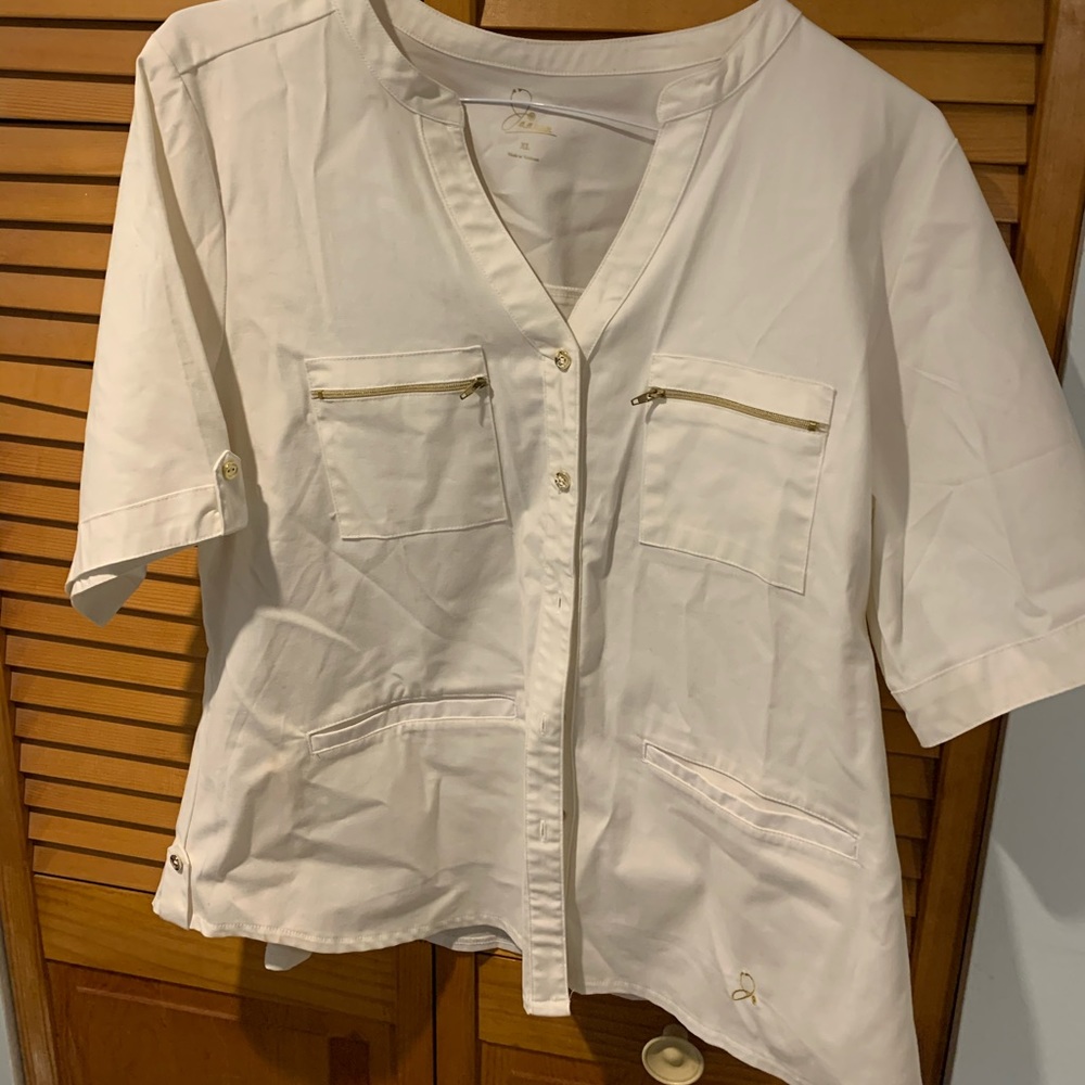 White Jaanuu scrub top